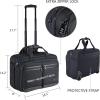 KROSER Rolling Laptop Bag Premium Rolling Briefcase Fits Up to 17.3 Inch Laptop Overnight Computer Bag with RFID Pockets for Travel/Business/Men/Women-Black