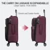 KROSER Softside Expandable Carry On Luggage with Front Business Pockets，20 Inch Suitcases with Spinner Wheels & Built-in TSA Lock, Durable Suitcase Rolling Luggage with USB Port, Haze Blue(Burgundy-20)