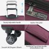 KROSER Softside Expandable Carry On Luggage with Front Business Pockets，20 Inch Suitcases with Spinner Wheels & Built-in TSA Lock, Durable Suitcase Rolling Luggage with USB Port, Haze Blue(Burgundy-20)