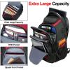 KROSER Travel Laptop Backpack 17.3 Inch XL Computer Backpack with Hard Shell Saferoom RFID Pockets Water-Repellent Business College Daypack Stylish Bag for Men/Women-Black(Black/Red-17.3)
