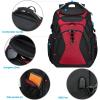 KROSER Travel Laptop Backpack 17.3 Inch XL Computer Backpack with Hard Shell Saferoom RFID Pockets Water-Repellent Business College Daypack Stylish Bag for Men/Women-Black(Black/Red-17.3)