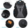 KROSER Travel Laptop Backpack 17.3 Inch XL Computer Backpack with Hard Shell Saferoom RFID Pockets Water-Repellent Business College Daypack Stylish Bag for Men/Women-Black(Black/Grey-18.4)