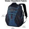 KROSER Travel Laptop Backpack 17.3 Inch XL Computer Backpack with Hard Shell Saferoom RFID Pockets Water-Repellent Business College Daypack Stylish Bag for Men/Women-Black(Black/Haze Blue-17.3)
