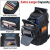 KROSER Travel Laptop Backpack 17.3 Inch XL Computer Backpack with Hard Shell Saferoom RFID Pockets Water-Repellent Business College Daypack Stylish Bag for Men/Women-Black(Black/Haze Blue-17.3)