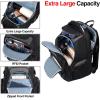 KROSER Travel Laptop Backpack 17.3 Inch XL Computer Backpack with Hard Shell Saferoom RFID Pockets Water-Repellent Business College Daypack Stylish Bag for Men/Women-Black(Black/Grey-17.3)