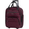KROSER Carry On Underseat Multi-functional, 16-inch Underseater Lightweight Overnight Suitcase for Women, Haze Blue(Burgundy)