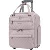 KROSER Carry On Underseat Multi-functional, 16-inch Underseater Lightweight Overnight Suitcase for Women, Haze Blue(Grey Pink)