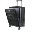 KROSER Hardside Expandable Carry On Luggage 22x14x9 Airline Approved With Front Business Pockets, 20 Inch Suitcases with Wheels, Carry on Suitcase with TSA Lock & USB Port, Black(Black)