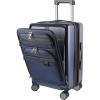 KROSER Hardside Expandable Carry On Luggage 22x14x9 Airline Approved With Front Business Pockets, 20 Inch Suitcases with Wheels, Carry on Suitcase with TSA Lock & USB Port, Black(Navy)