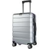 KROSER Hardside Expandable Carry On Luggage with Spinner Wheels & Built-in TSA Lock, Durable Suitcase Rolling Luggage with USB Port, Carry-On 20-Inch, White(Silver Grey)