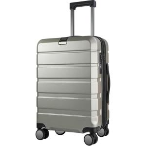 KROSER Hardside Expandable Carry On Luggage with Spinner Wheels & Built-in TSA Lock, Durable Suitcase Rolling Luggage with USB Port, Carry-On 20-Inch, White(Champagne)