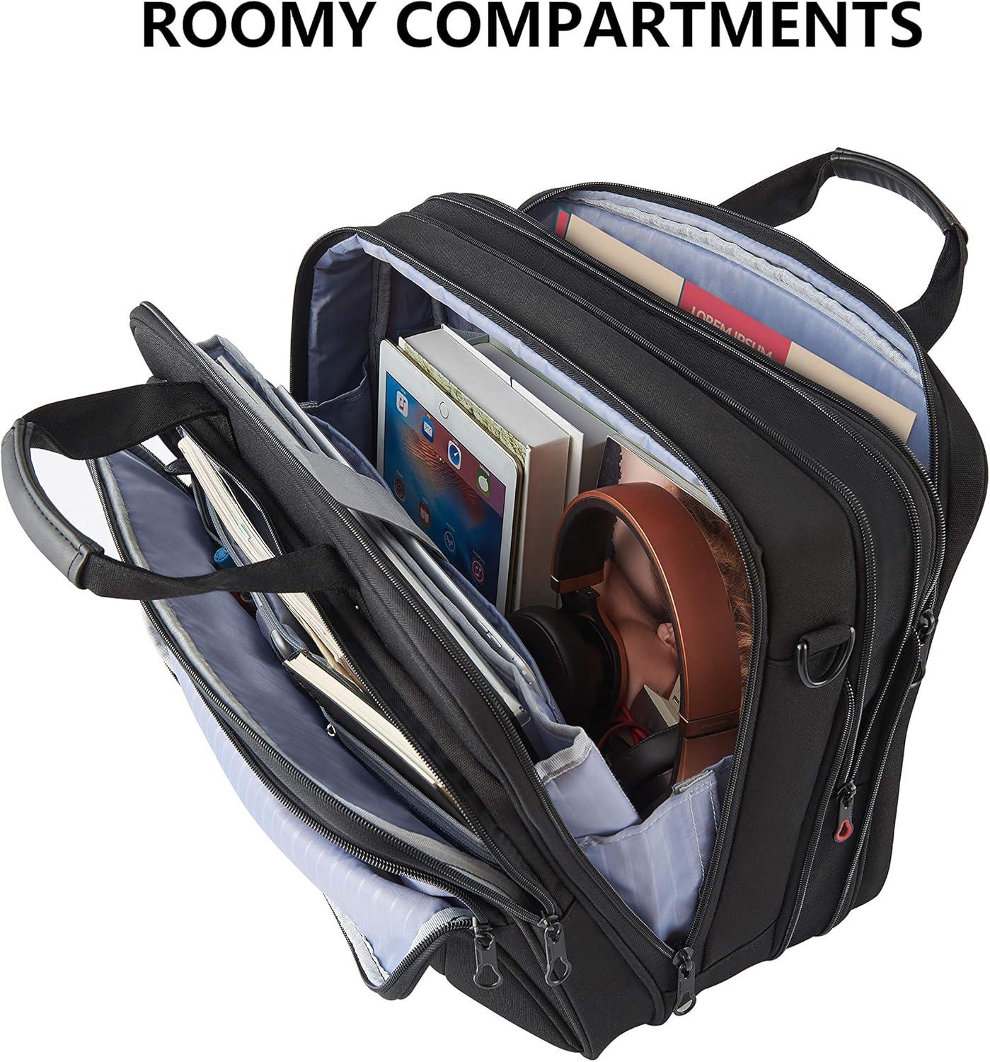 imageKROSER Laptop Bag Premium Laptop Briefcase Fits Up to 173 Inch Laptop Expandable WaterRepellent Shoulder Messenger Bag Computer Bag for TravelBusinessMenWomenBlack