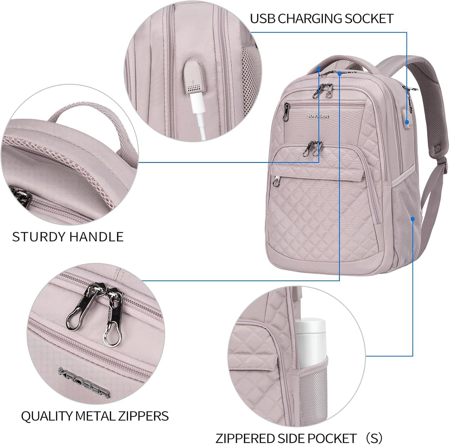 KROSER Travel Laptop Backpack 17 Inch Large Computer Backpack Water ...