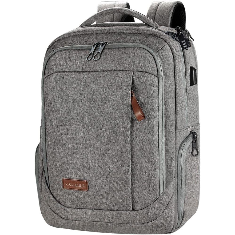imageKROSER Laptop Backpack Large Computer Backpack Fits up to 173 Inch Laptop with USB Charging Port WaterRepellent Travel Backpack Casual Daypack for BusinessCollegeWomenMenCharcoal BlackAgrey173