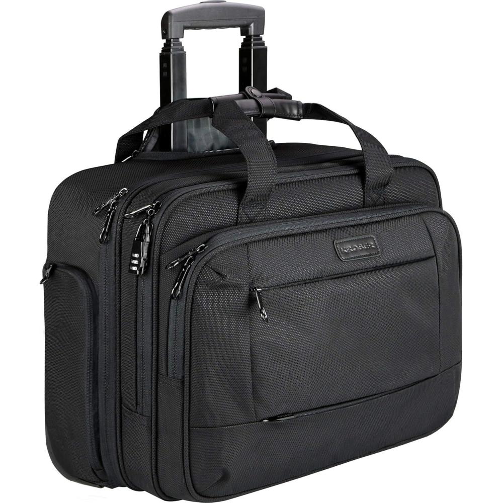 imageKROSER Rolling Laptop Bag for Men Women Rolling Laptop Wheeled Briefcase for Business Fits Up to 173 Inch Laptop WaterRepellent Wheeled Computer Bag Roller Case with RFID Pockets for Travel