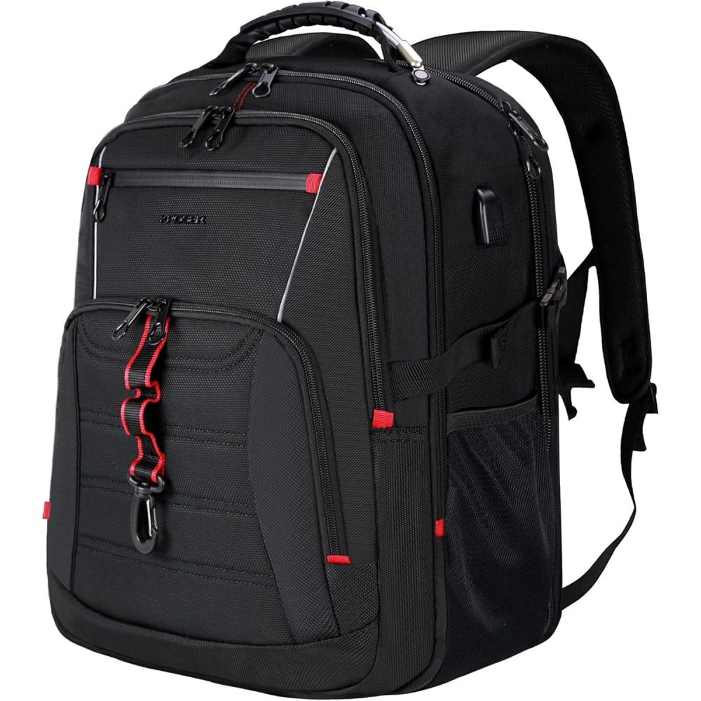 imageKROSER Travel Laptop Backpack 184 inch XXXL Computer Backpack Stylish College Backpack with RFID Pockets USB Charging Port REFLECTIVE STRIPS WaterRepellent Daypack for BusinessMen173 inch