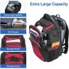 KROSER Friendly Travel Laptop Backpack 17.3 inch XXXL Gaming Backpack Water-Repellent College Daypack Business Backpack with RFID Pockets & USB Port for Men/Women-Black/Red(Black/Red-17.3)