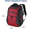 KROSER Friendly Travel Laptop Backpack 17.3 inch XXXL Gaming Backpack Water-Repellent College Daypack Business Backpack with RFID Pockets & USB Port for Men/Women-Black/Red(Black/Red-17.3)