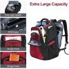 KROSER Friendly Travel Laptop Backpack 17.3 inch XXXL Gaming Backpack Water-Repellent College Daypack Business Backpack with RFID Pockets & USB Port for Men/Women-Black/Red(Black/Red-18.4)