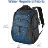 KROSER Friendly Travel Laptop Backpack 17.3 inch XXXL Gaming Backpack Water-Repellent College Daypack Business Backpack with RFID Pockets & USB Port for Men/Women-Black/Red(Black/Haze Blue-17.3)