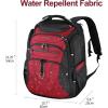 KROSER Friendly Travel Laptop Backpack 17.3 inch XXXL Gaming Backpack Water-Repellent College Daypack Business Backpack with RFID Pockets & USB Port for Men/Women-Black/Red(Black/Red-18.4)