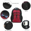 KROSER Friendly Travel Laptop Backpack 17.3 inch XXXL Gaming Backpack Water-Repellent College Daypack Business Backpack with RFID Pockets & USB Port for Men/Women-Black/Red(Black/Red-18.4)