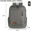 KROSER Laptop Backpack Large Computer Backpack Fits up to 17.3 Inch Laptop with USB Charging Port Water-Repellent Travel Backpack Casual Daypack for Business/College/Women/Men-Charcoal Black(A-grey-17.3″)