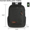 KROSER Laptop Backpack Large Computer Backpack Fits up to 17.3 Inch Laptop with USB Charging Port Water-Repellent Travel Backpack Casual Daypack for Business/College/Women/Men-Charcoal Black(A-charcoal Black-17.3″)