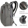 KROSER Laptop Backpack Large Computer Backpack Fits up to 17.3 Inch Laptop with USB Charging Port Water-Repellent Travel Backpack Casual Daypack for Business/College/Women/Men-Charcoal Black(A-grey-17.3″)