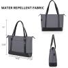 KROSER Laptop Tote Bag 15.6 Inch with USB Port, Large Work Tote Bag Computer Shoulder Bag for Women, Laptop Case for Office Business Travel(Quilted)(Grey)