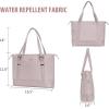 KROSER Laptop Tote Bag 15.6 Inch with USB Port, Large Work Tote Bag Computer Shoulder Bag for Women, Laptop Case for Office Business Travel(Quilted)(Grey Pink)