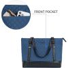 KROSER Laptop Tote Bag 15.6 Inch with USB Port, Large Work Tote Bag Computer Shoulder Bag for Women, Laptop Case for Office Business Travel(Quilted)(Haze Blue)