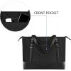 KROSER Laptop Tote Bag 15.6 Inch with USB Port, Large Work Tote Bag Computer Shoulder Bag for Women, Laptop Case for Office Business Travel(Quilted)(Qulited Black)