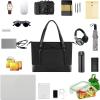 KROSER Laptop Tote Bag 15.6 Inch with USB Port, Large Work Tote Bag Computer Shoulder Bag for Women, Laptop Case for Office Business Travel(Quilted)(Qulited Black)