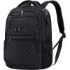 KROSER Travel Laptop Backpack 17 Inch Large Computer Backpack Water-Repellent Daypack with USB Charging Port RFID Pockets for Work/Business/College/Men/Women(Quilted)(Quilted Black)