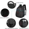 KROSER Travel Laptop Backpack 18.4 inch XXXL Computer Backpack Stylish College Backpack with RFID Pockets USB Charging Port REFLECTIVE STRIPS Water-Repellent Daypack for Business/Men(17.3 inch)