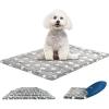 KROSER Fancy Crate Pad Bed Mat Reversible (Cool & Warm), Machine Washable, for Small to XXX-Large Dogs, Grey, Navy, Star Pattern(Small)