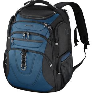 KROSER Friendly Travel Laptop Backpack 17.3 inch XXXL Gaming Backpack Water-Repellent College Daypack Business Backpack with RFID Pockets & USB Port for Men/Women-Black/Red(Black/Haze Blue-18.4)
