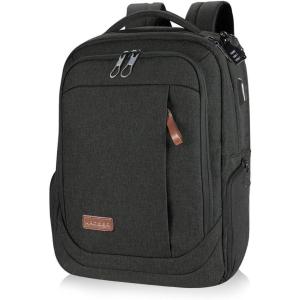 KROSER Laptop Backpack Large Computer Backpack Fits up to 17.3 Inch Laptop with USB Charging Port Water-Repellent Travel Backpack Casual Daypack for Business/College/Women/Men-Charcoal Black(A-charcoal Black-17.3″)
