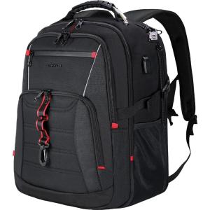 KROSER Travel Laptop Backpack 18.4 inch XXXL Computer Backpack Stylish College Backpack with RFID Pockets USB Charging Port REFLECTIVE STRIPS Water-Repellent Daypack for Business/Men(18.4 inch)