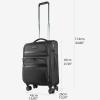 KROSER Softside Expandable checked Luggage with Front Business Pockets，24 Inch Suitcases with Spinner Wheels & Built-in TSA Lock, Durable Suitcase Rolling Luggage, Navy(Black-24)