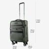 KROSER Softside Expandable checked Luggage with Front Business Pockets，24 Inch Suitcases with Spinner Wheels & Built-in TSA Lock, Durable Suitcase Rolling Luggage, Navy(Army Green-24)
