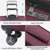 KROSER Softside Expandable checked Luggage with Front Business Pockets，24 Inch Suitcases with Spinner Wheels & Built-in TSA Lock, Durable Suitcase Rolling Luggage, Navy(Burgundy-24)