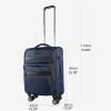 KROSER Softside Expandable checked Luggage with Front Business Pockets，24 Inch Suitcases with Spinner Wheels & Built-in TSA Lock, Durable Suitcase Rolling Luggage, Navy(Navy-24)