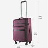 KROSER Softside Expandable checked Luggage with Front Business Pockets，24 Inch Suitcases with Spinner Wheels & Built-in TSA Lock, Durable Suitcase Rolling Luggage, Navy(Burgundy-24)
