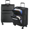 KROSER Softside Expandable checked Luggage with Front Business Pockets，24 Inch Suitcases with Spinner Wheels & Built-in TSA Lock, Durable Suitcase Rolling Luggage, Navy(Black-24)