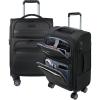 KROSER Softside Expandable checked Luggage with Front Business Pockets，24 Inch Suitcases with Spinner Wheels & Built-in TSA Lock, Durable Suitcase Rolling Luggage, Navy(Black-20)