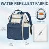 KROSER Laptop Backpack 17″ Stylish Backpack Water Repellent College Casual Daypack with USB Port Travel Business Work Bag for Men/Women-Beige/Haze Blue(Beige/Haze Blue)