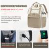 KROSER Laptop Backpack 17″ Stylish Backpack Water Repellent College Casual Daypack with USB Port Travel Business Work Bag for Men/Women-Beige/Haze Blue(Beige/Khaki)