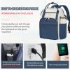 KROSER Laptop Backpack 17″ Stylish Backpack Water Repellent College Casual Daypack with USB Port Travel Business Work Bag for Men/Women-Beige/Haze Blue(Beige/Haze Blue)